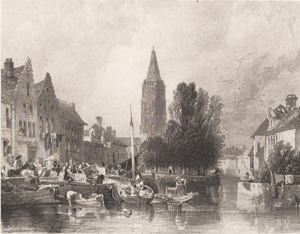 Church of Notre Dame from the Marche aux Meubles-Bruges
